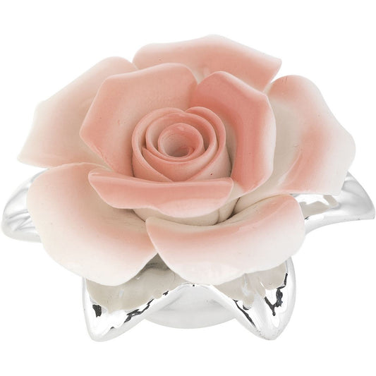 Mini Rosa Difusor Rosa Claro | Prata Bilaminada 925 | Aromaterapia Premium