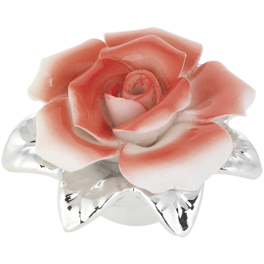 Mini Rosa Difusor Vermelha | Prata Bilaminada 925 | Aromaterapia Premium