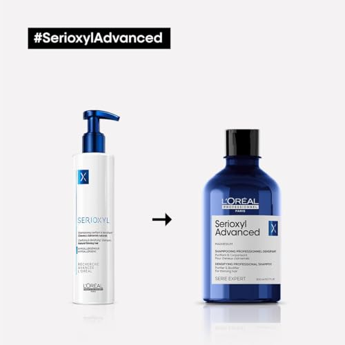 Shampoo L’Oréal Professionnel Enriquecido com Ingredientes Dermatologicamente Ativos para Cabelos Finos e Ralos, Serioxyl Advanced, 500 ml