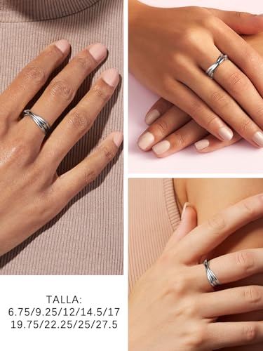 Anéis entrelaçados de aço inoxidável, anel triplo entrelaçado