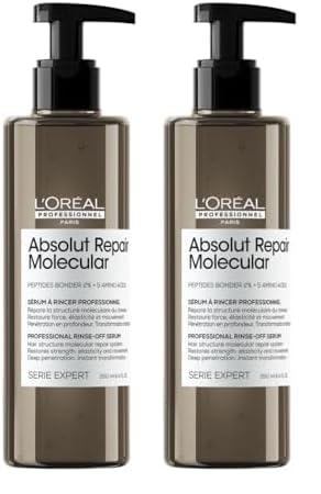 L’Oréal Professionnel, Tratamento Molecular Instantâneo, Sérum com Enxágue para Cabelos Secos e Danificados, Sem Sulfato, Repara Danos e Fortalece os Cabelos, Fórmula Patenteada, Absolut Repair Molecular, 250ml