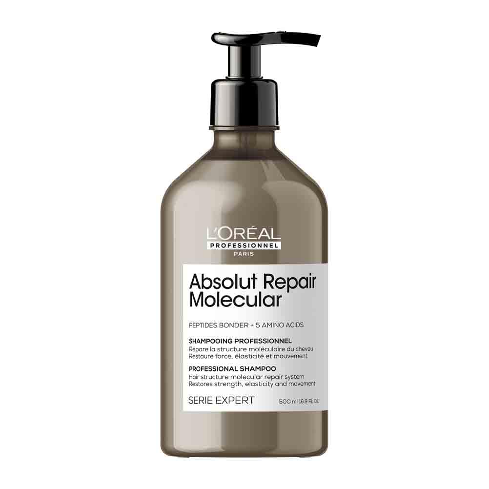 L'Oréal Professionnel, Shampoo Profissional Sem Sulfato, Nutre Profundamente, Repara Danos e Fortalece os Cabelos, Para Cabelos Secos e Danificados, Fórmula Patenteada, Absolut Molecular Repair, 300ml