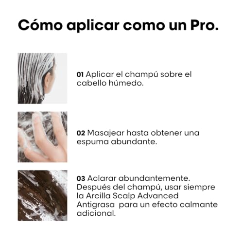 L’Oréal Professionnel, Shampoo Anti-Oleoso Enriquecido com Ingredientes Dermatologicamente Ativos para Couro Cabeludo Oleoso, Scalp Advanced, 300 ml