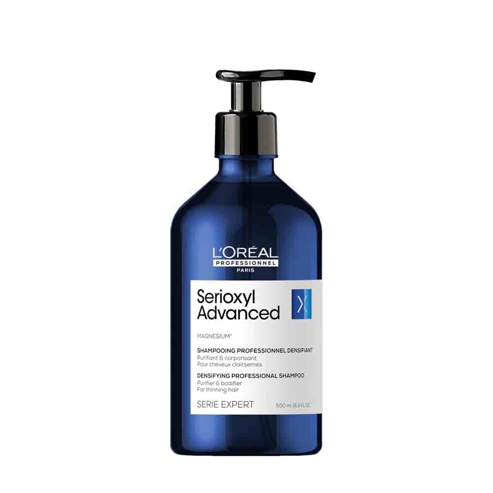 Shampoo L’Oréal Professionnel Enriquecido com Ingredientes Dermatologicamente Ativos para Cabelos Finos e Ralos, Serioxyl Advanced, 500 ml