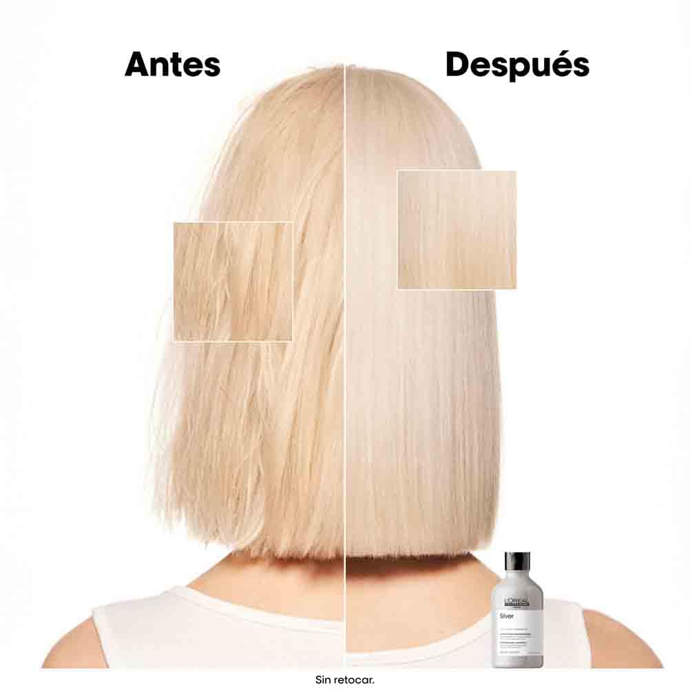 L’Oréal Professionnel Shampoo Neutralizante para cabelos grisalhos, brancos ou loiros claros, Prata, SÉRIE EXPERT
