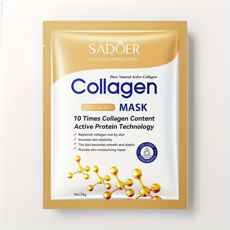 Máscara facial de colágeno hidratante da Sadoer, com tecnologia de colágeno ativo para todos os tipos de pele