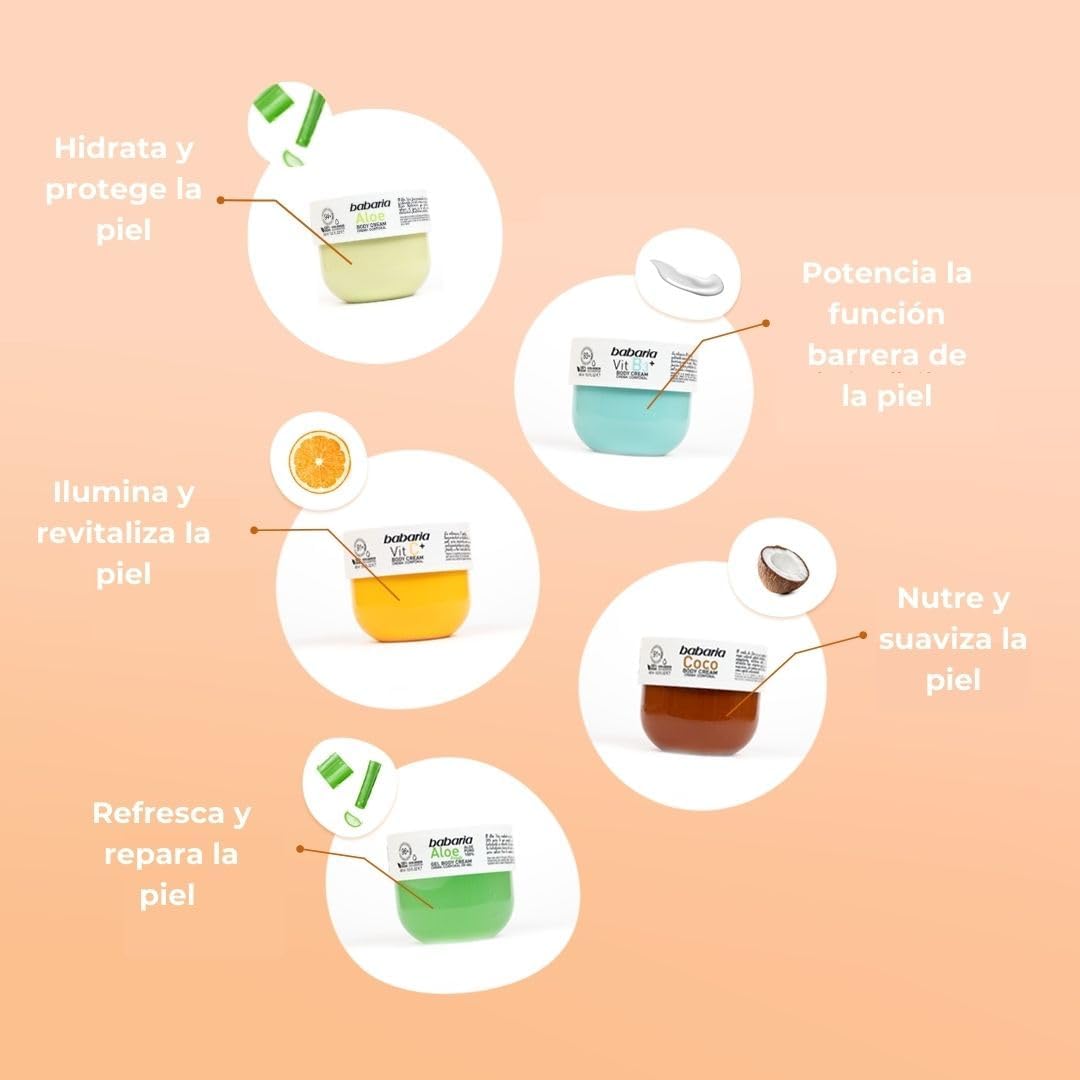 Babaria Creme Corporal em Gel de Aloe Vera 100% Puro 400ml (Pack de 2)