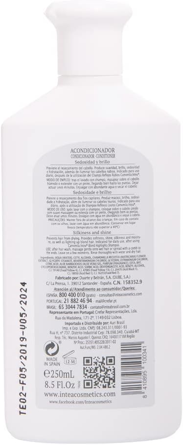 Camomila Intea - Champo profissional Reflexos Louros para cabelos louros 250 ML + Acondicionador 250 ML