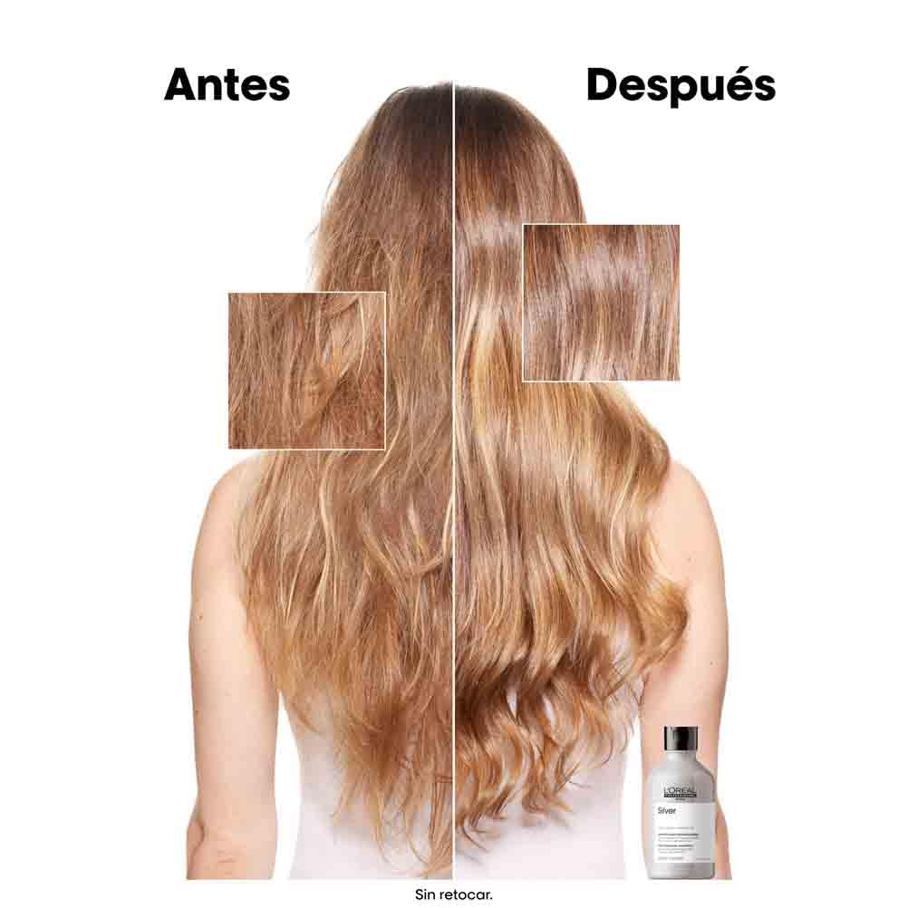 L’Oréal Professionnel Shampoo Neutralizante para cabelos grisalhos, brancos ou loiros claros, Prata, SÉRIE EXPERT