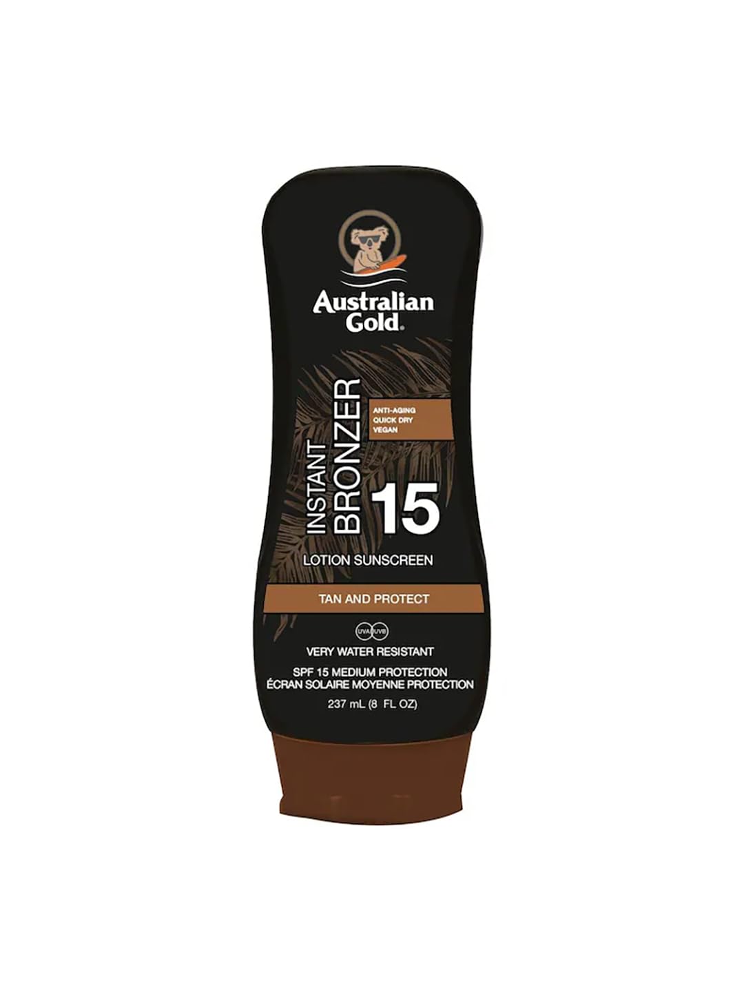 Australian Gold Bronzer Loção Spf15 ml Unissexo, Único, Negro, 237 Mililitros