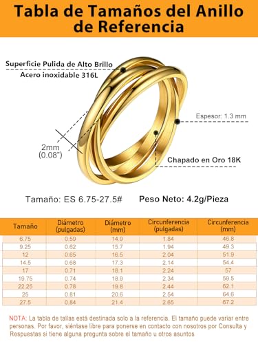 Anéis entrelaçados de aço inoxidável, anel triplo entrelaçado
