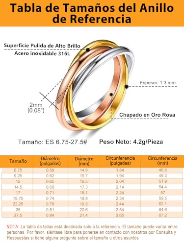 Anéis entrelaçados de aço inoxidável, anel triplo entrelaçado