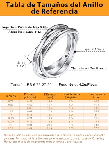 Anéis entrelaçados de aço inoxidável, anel triplo entrelaçado