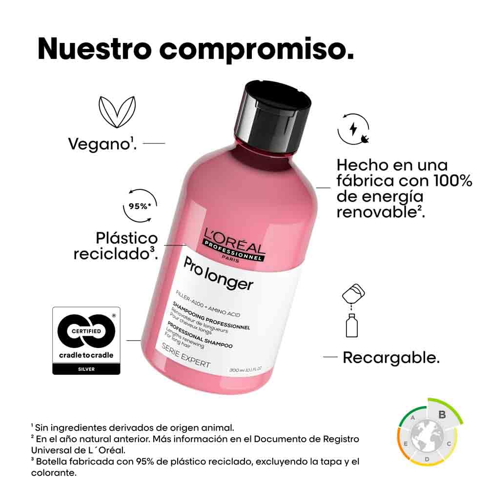 L'Oréal Professionnel, Shampoo Reparador para Cabelos Longos com Pontas Finas, Pro Longer, 500 ml