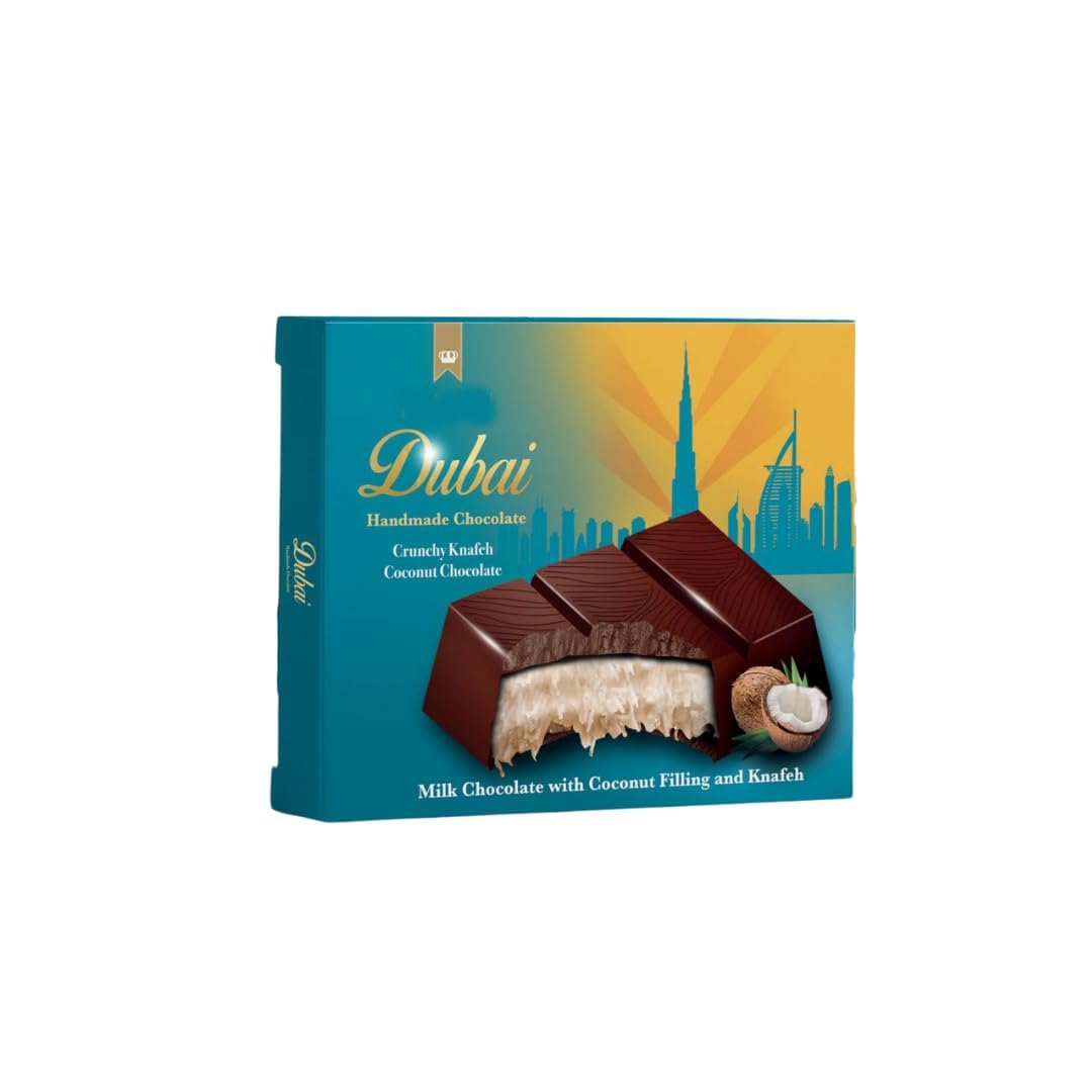 Chocolate Dubai 100 g, com chocolate, pistache e kadaif