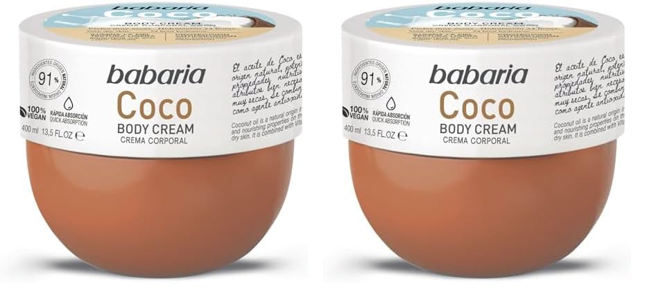 Babaria Creme Hidratante Corporal de Coco 400ml (Pack de 2)