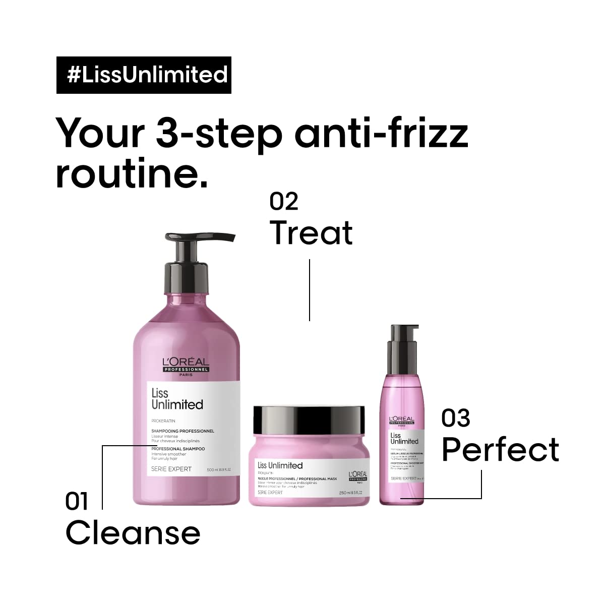 L'Oréal Professionnel, óleo de alisamento intenso para cabelo rebelde e crespado, Liss Unlimited, 125 ml