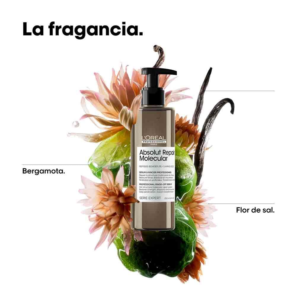 L’Oréal Professionnel, Tratamento Molecular Instantâneo, Sérum com Enxágue para Cabelos Secos e Danificados, Sem Sulfato, Repara Danos e Fortalece os Cabelos, Fórmula Patenteada, Absolut Repair Molecular, 250ml