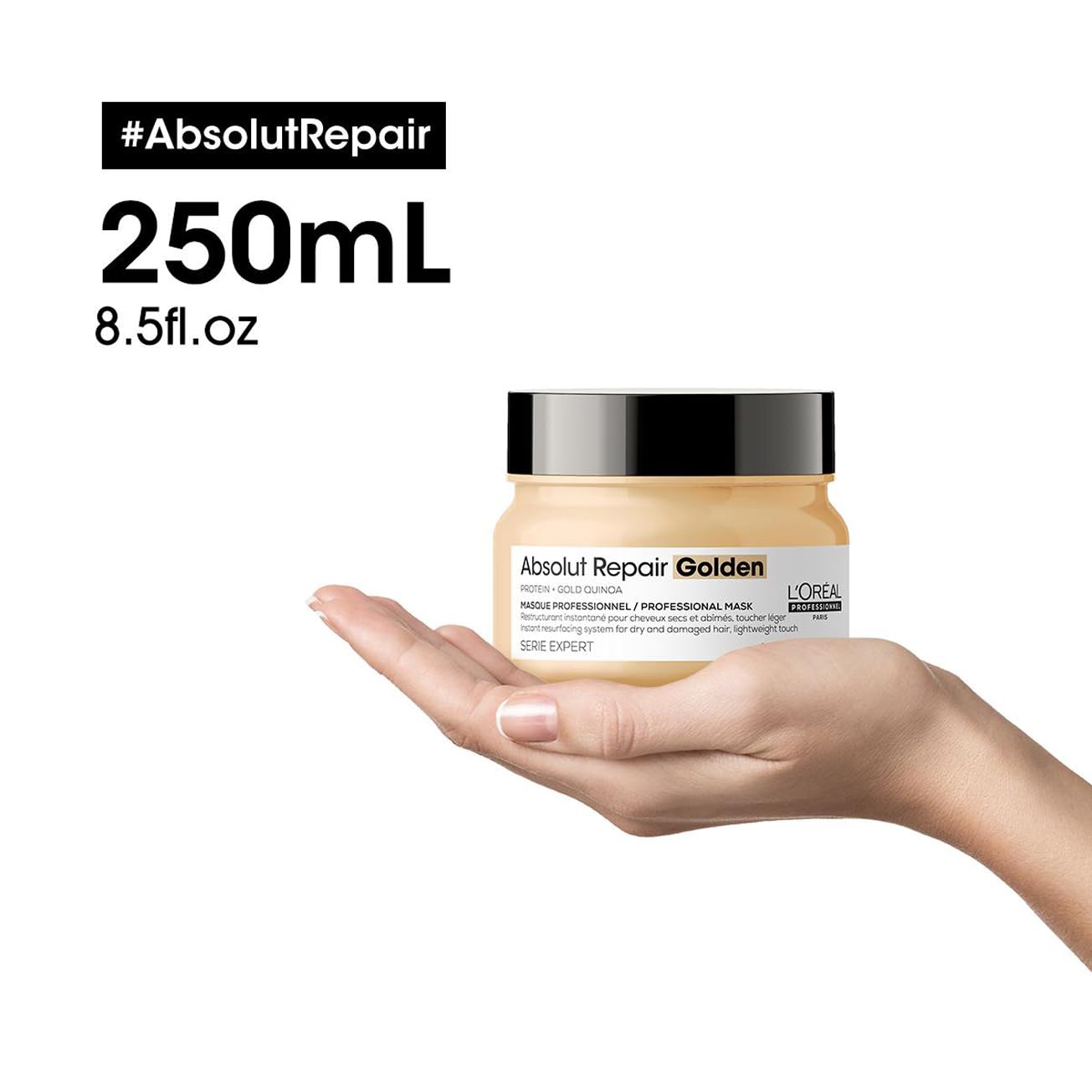 L’Oréal Professionnel, Máscara Dourada Tratamento Reconstrutor para Cabelos Secos e Danificados, Absolut Repair, 250ml