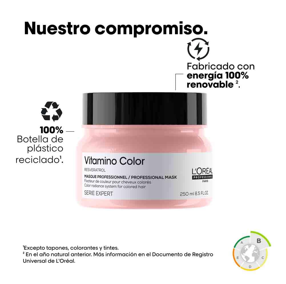 L'Oréal Professionnel, Máscara Protetora da Cor com Resveratrol, para Cabelos Coloridos, Vitamino Color, 250ml