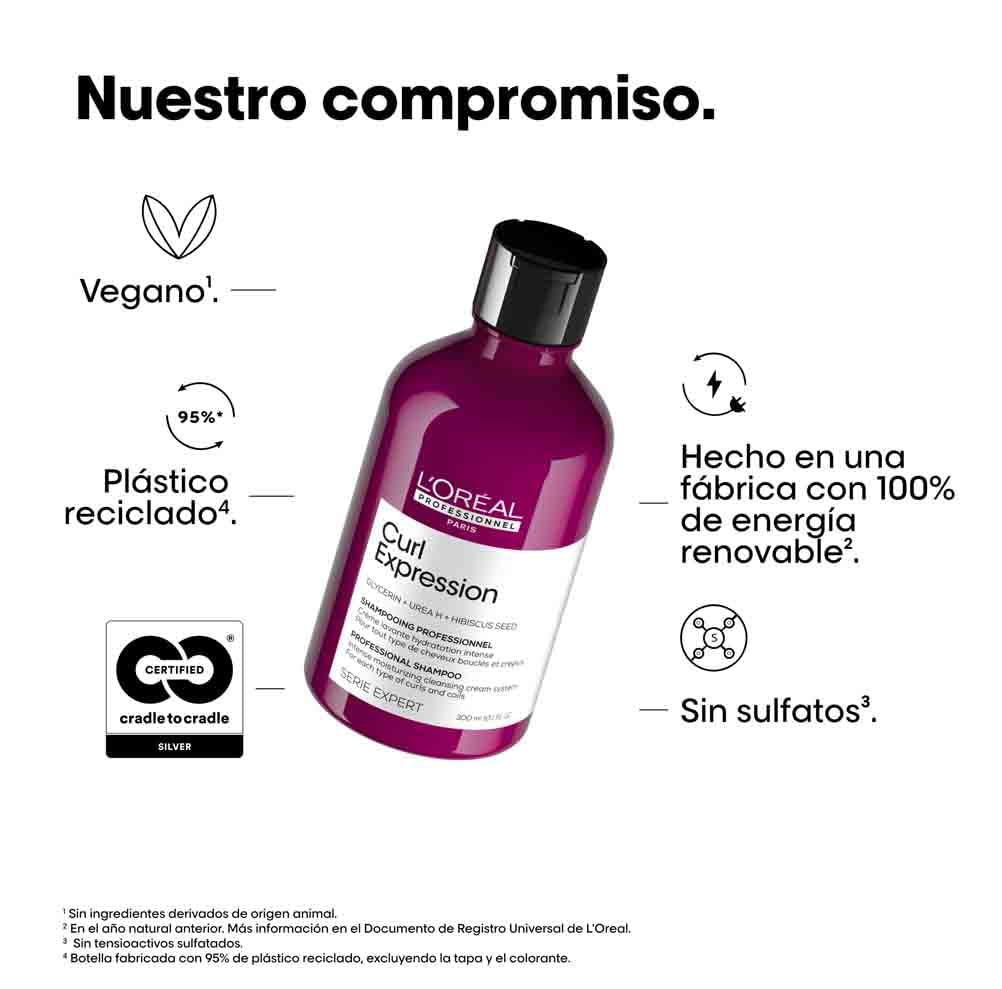 L'Oréal Professionnel, Shampoo Creme de Limpeza Intensamente Hidratante, Sem Sulfato, Para Todos os Tipos de Cachos e Ondas, Curl Expression, SÉRIE EXPERT, 300 ml