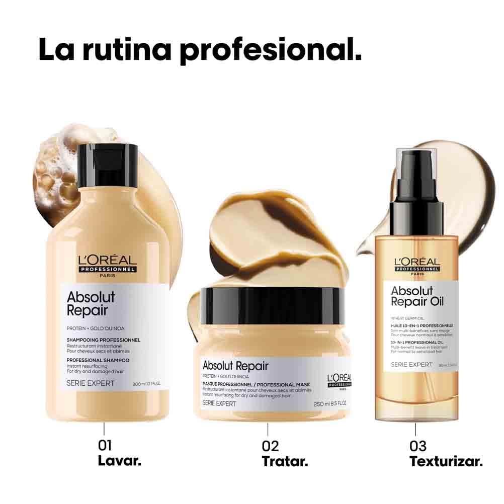 L’Oréal Professionnel Shampoo de Tratamento Reconstrutor para cabelos secos e danificados, Absolut Repair, Série Expert, 750ml