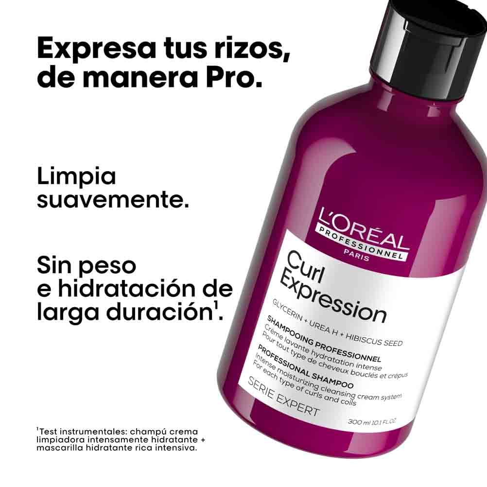 L'Oréal Professionnel, Shampoo Creme de Limpeza Intensamente Hidratante, Sem Sulfato, Para Todos os Tipos de Cachos e Ondas, Curl Expression, SÉRIE EXPERT, 300 ml
