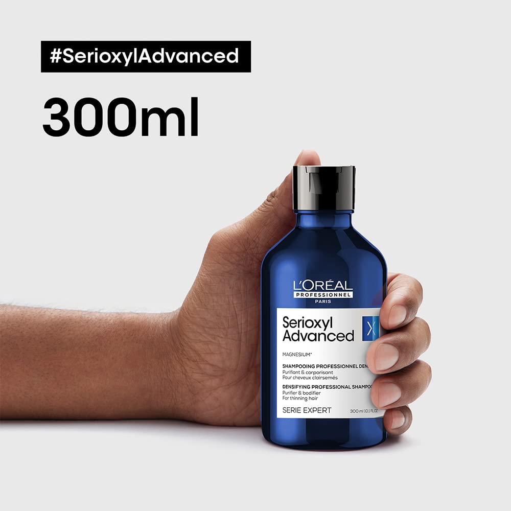 Shampoo L’Oréal Professionnel Enriquecido com Ingredientes Dermatologicamente Ativos para Cabelos Finos e Ralos, Serioxyl Advanced, 500 ml