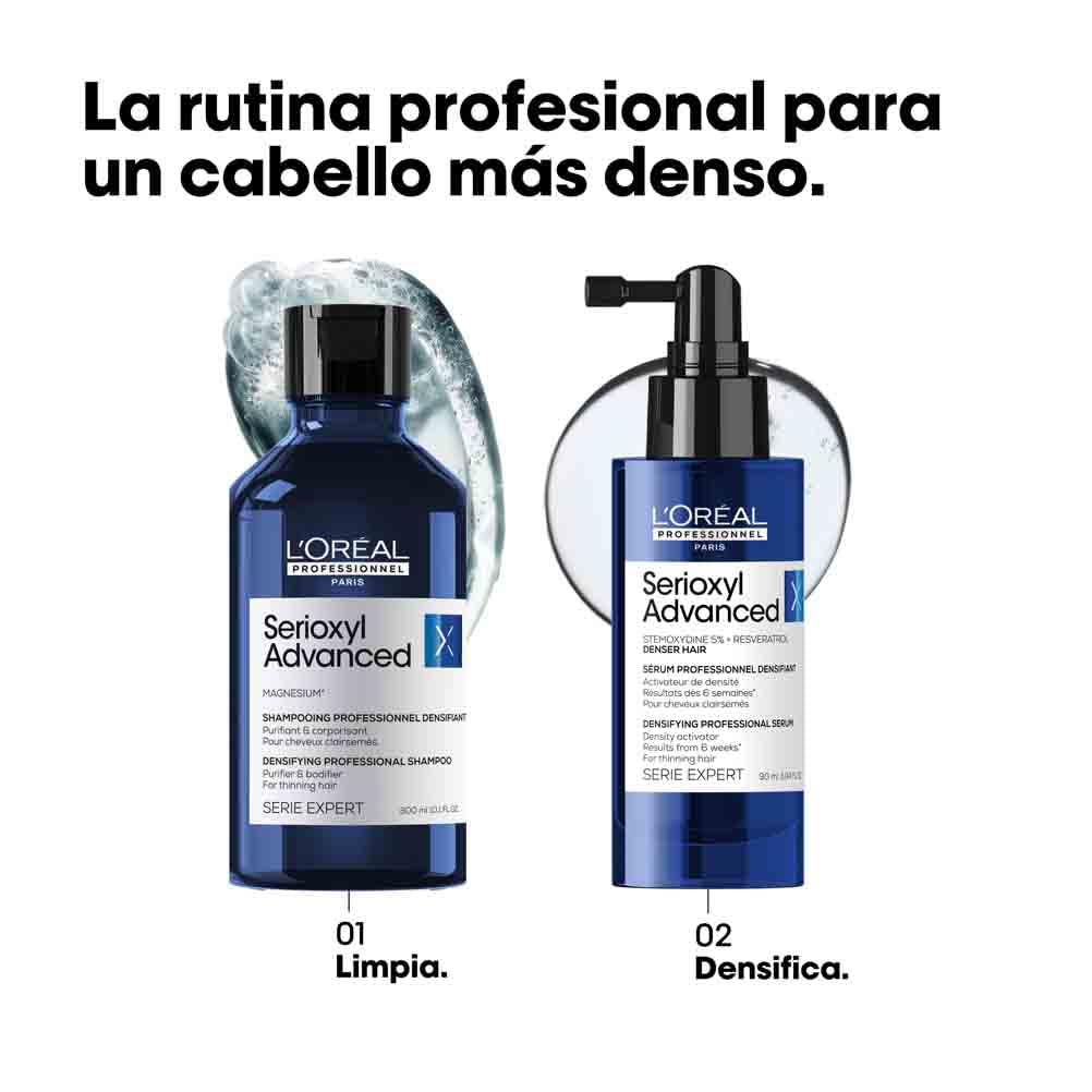 Shampoo L’Oréal Professionnel Enriquecido com Ingredientes Dermatologicamente Ativos para Cabelos Finos e Ralos, Serioxyl Advanced, 500 ml