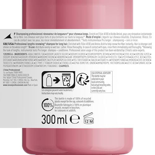 L'Oréal Professionnel, Shampoo Reparador para Cabelos Longos com Pontas Finas, Pro Longer, 500 ml