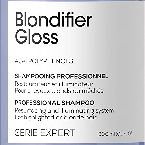 L'Oréal Professionnel, Shampoo Reparador e Iluminador para Cabelos com Mechas ou Loiros, Blondifier Gloss, 300ml