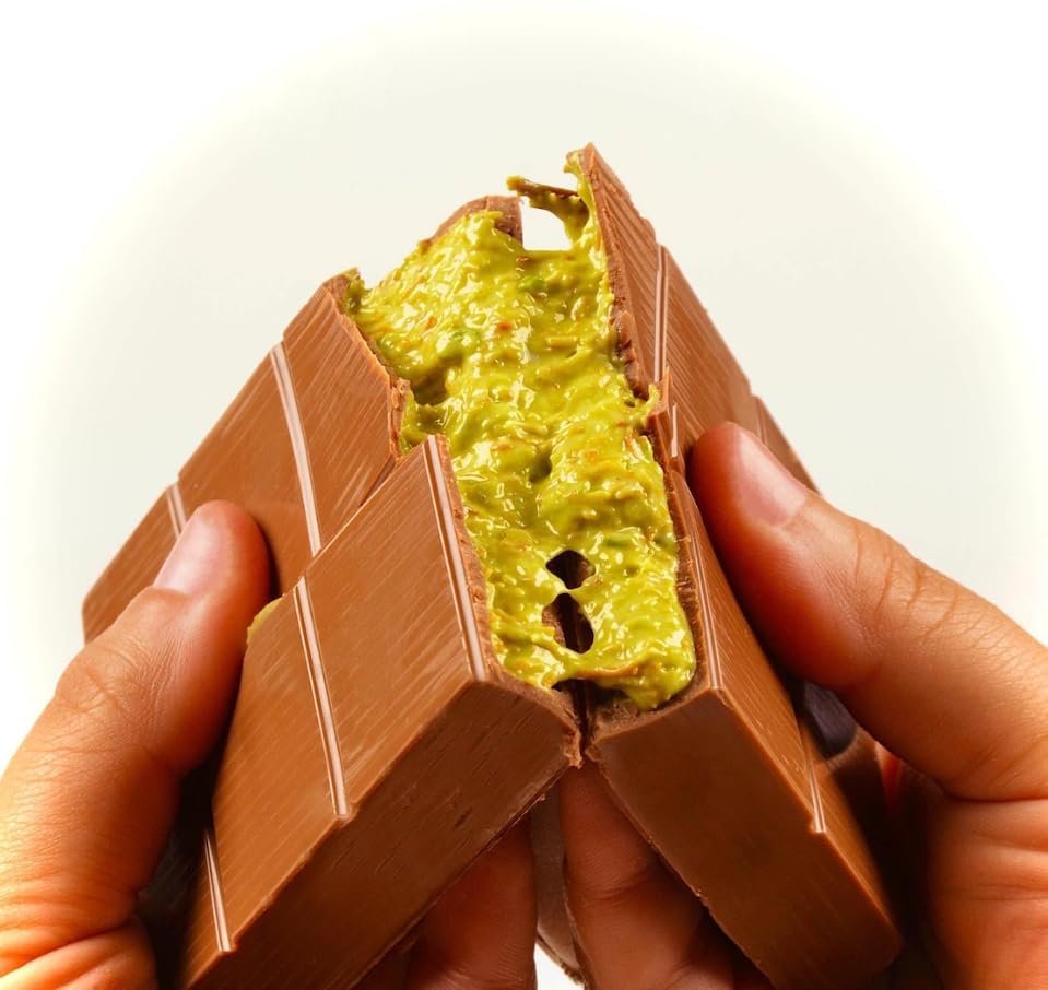 Chocolate Dubai 100 g, com chocolate, pistache e kadaif