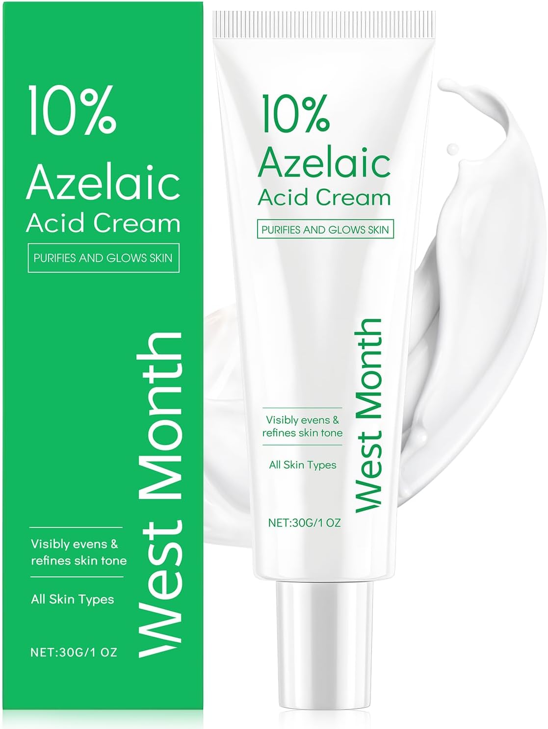 Allony Creme, 10% ácido azelaico 30g, com Niacinamida, Reduz as manchas
