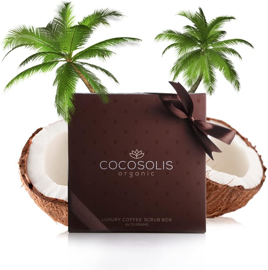 COCOSOLIS Kit de exfoliantes de café - 3 Esfoliantes Corporais e 1 Esfoliante Facial (280g)