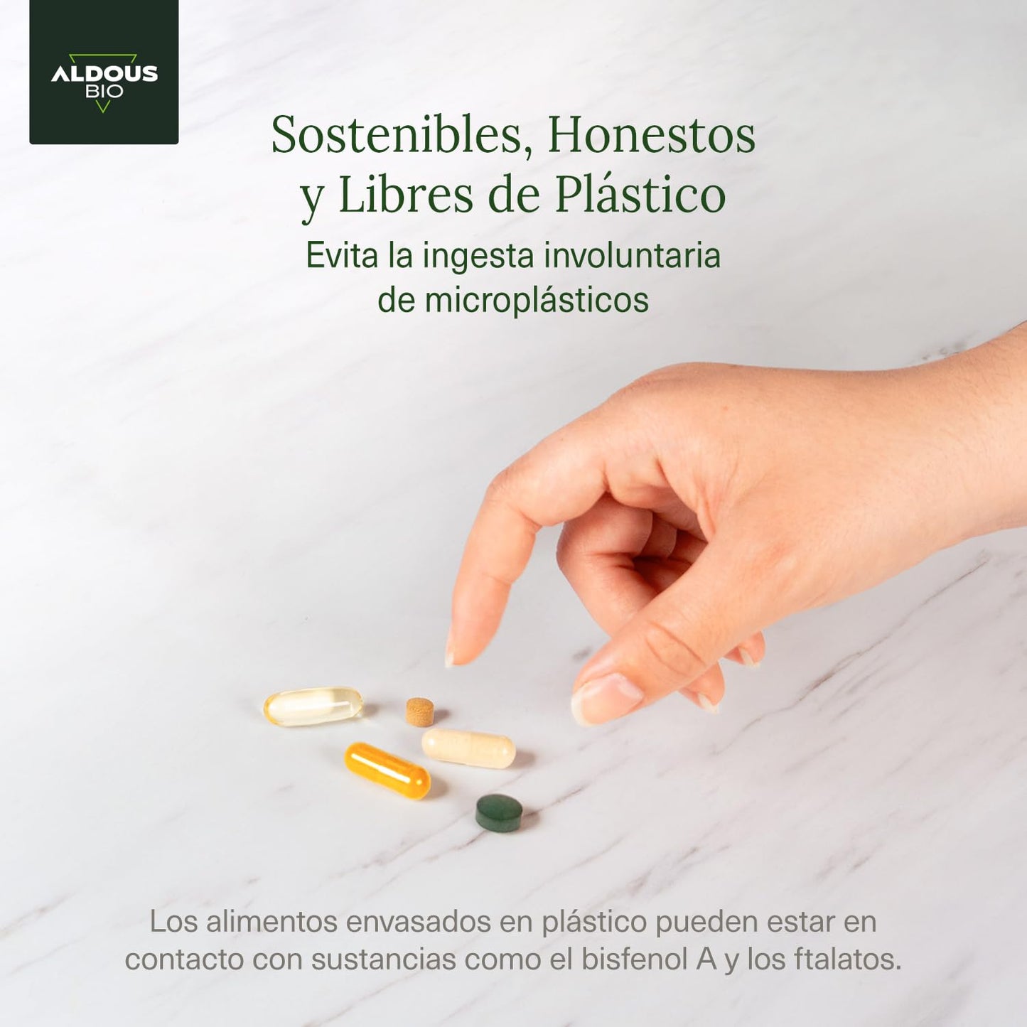 600 Comprimidos de Chlorella e Spirulina Aldous Bio