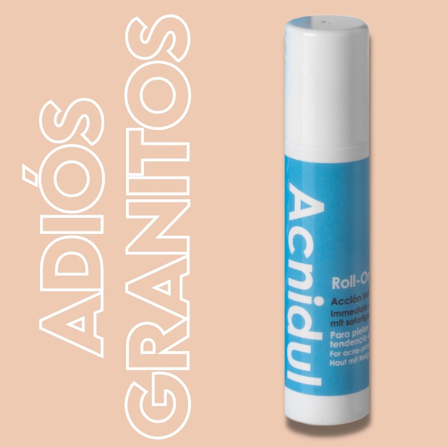 ACNIDUL | Roll-on de ação imediata com ácido glicólico e calêndula | Remova espinhas do seu rosto | 14 ml |