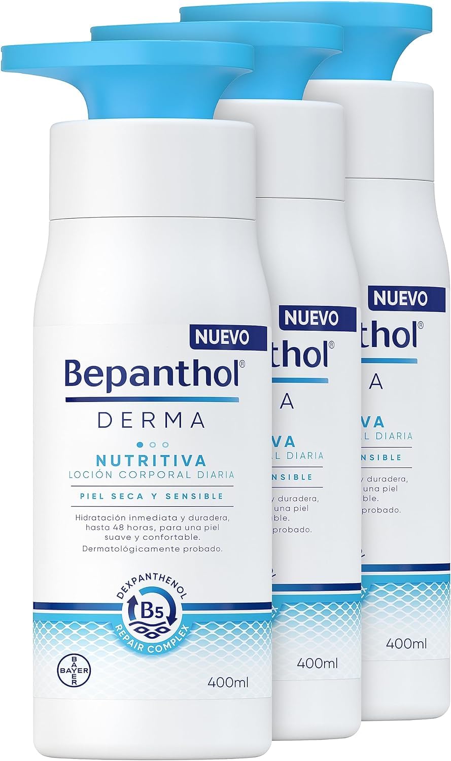 Bepanthol Derma Loção Corporal Nutritiva, Hidratação Imediata e Duradoura para Pele Seca e Sensível, Uso Diário, 400 ml