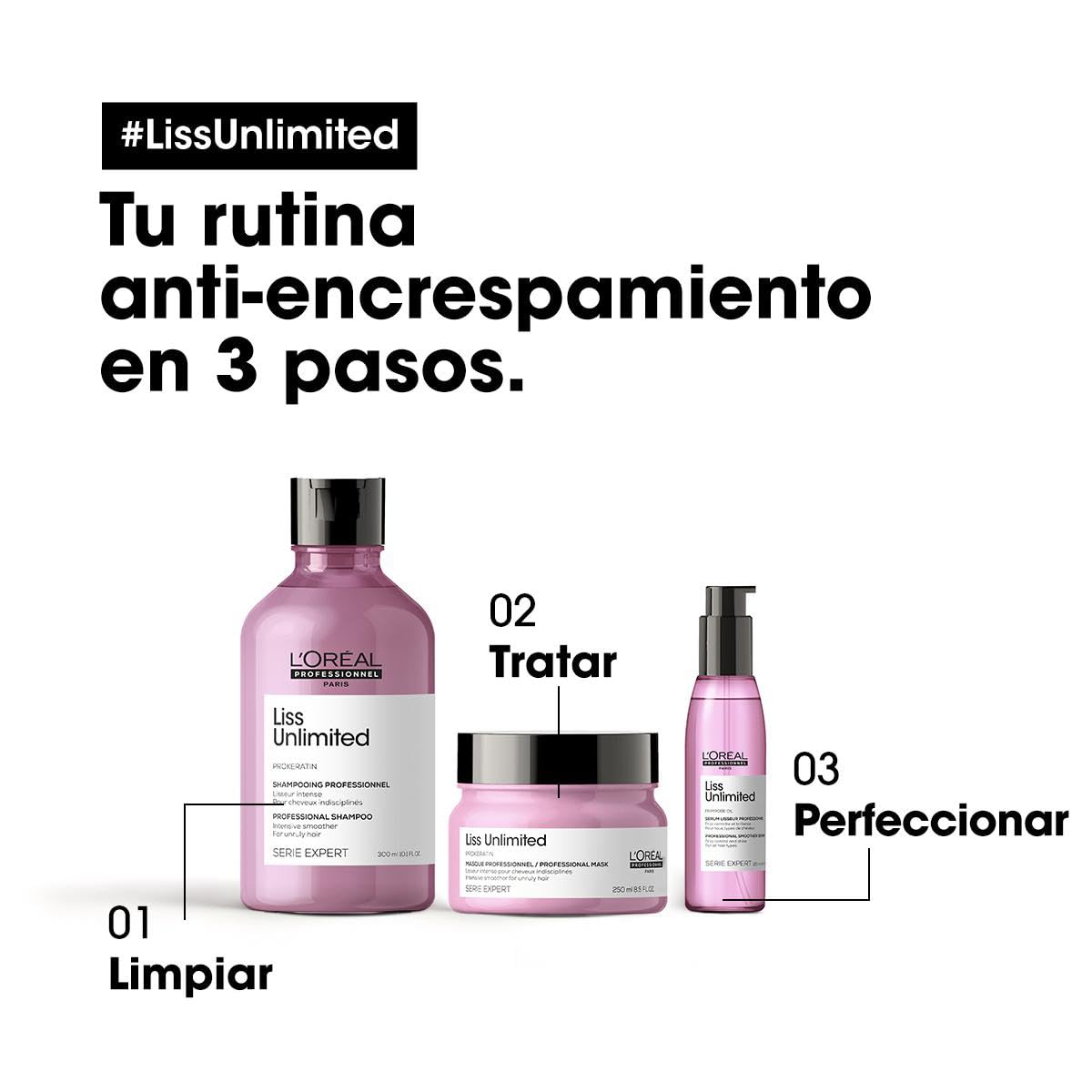 L'Oréal Professionnel, óleo de alisamento intenso para cabelo rebelde e crespado, Liss Unlimited, 125 ml