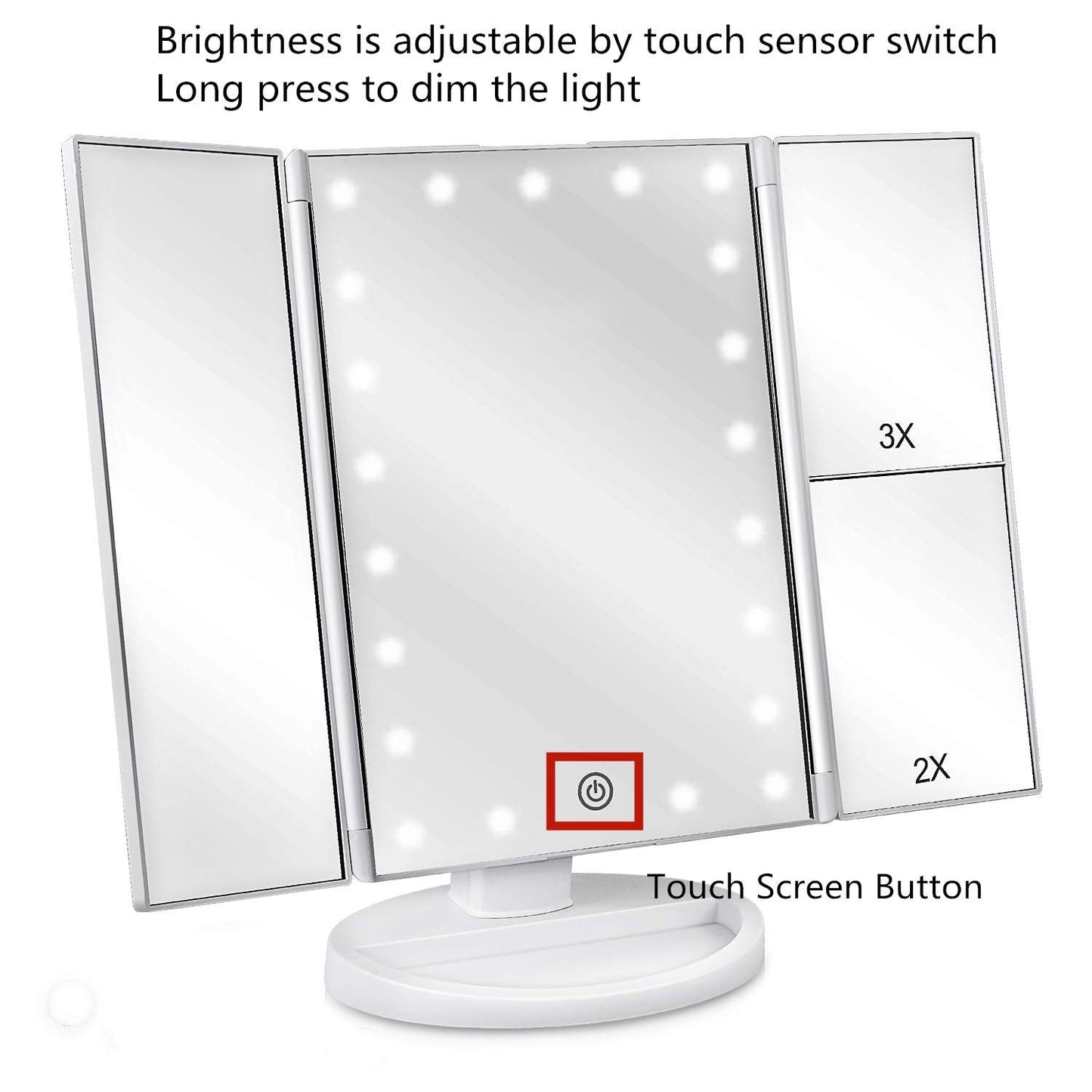 Espelho Iluminado Ampliação 1X 2X 3X – SPOT78 Elegância