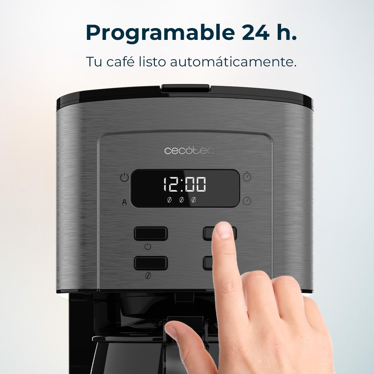 Cafeteira Cecotec 6 xícaras Inox - Design Moderno