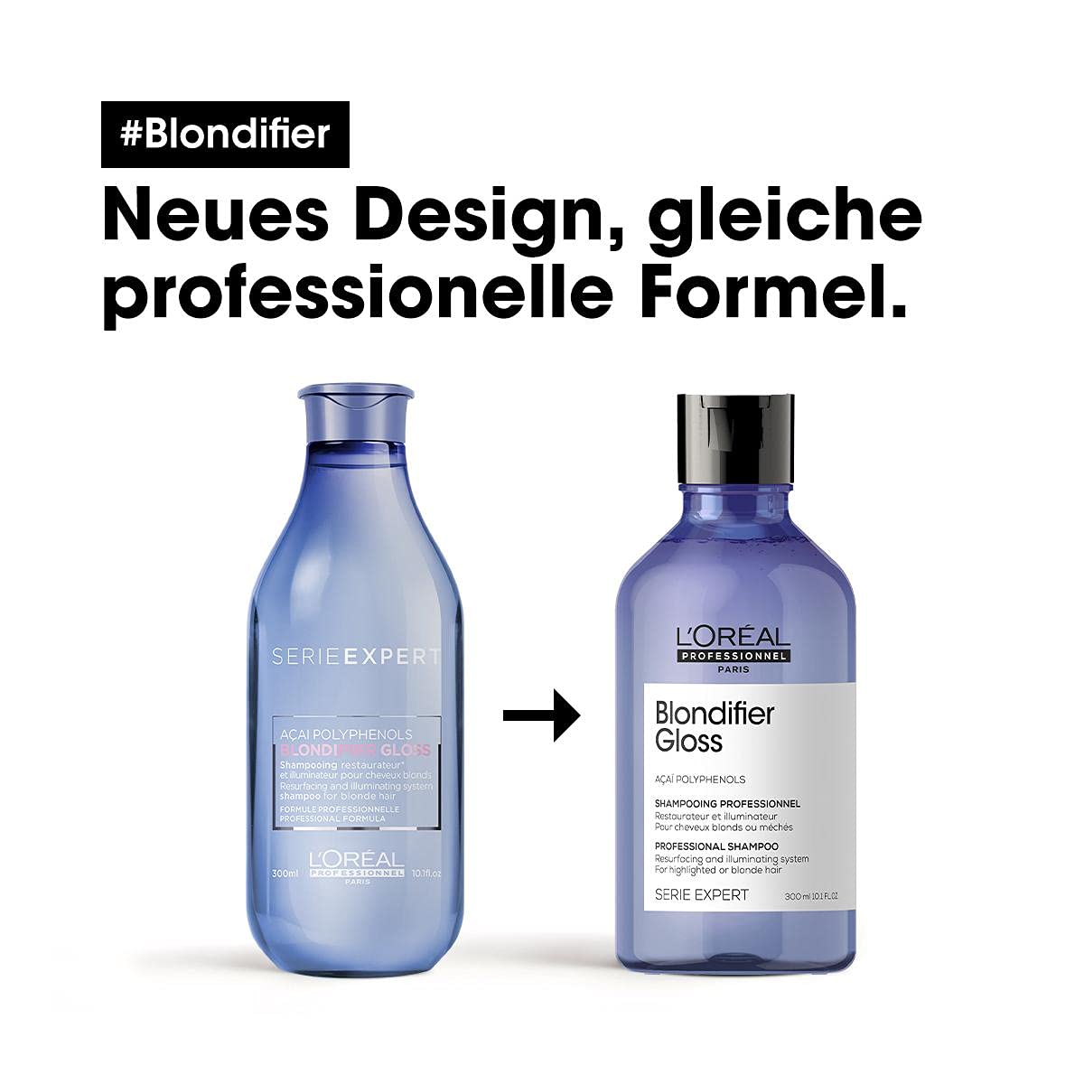 L'Oréal Professionnel, Shampoo Reparador e Iluminador para Cabelos com Mechas ou Loiros, Blondifier Gloss, 300ml