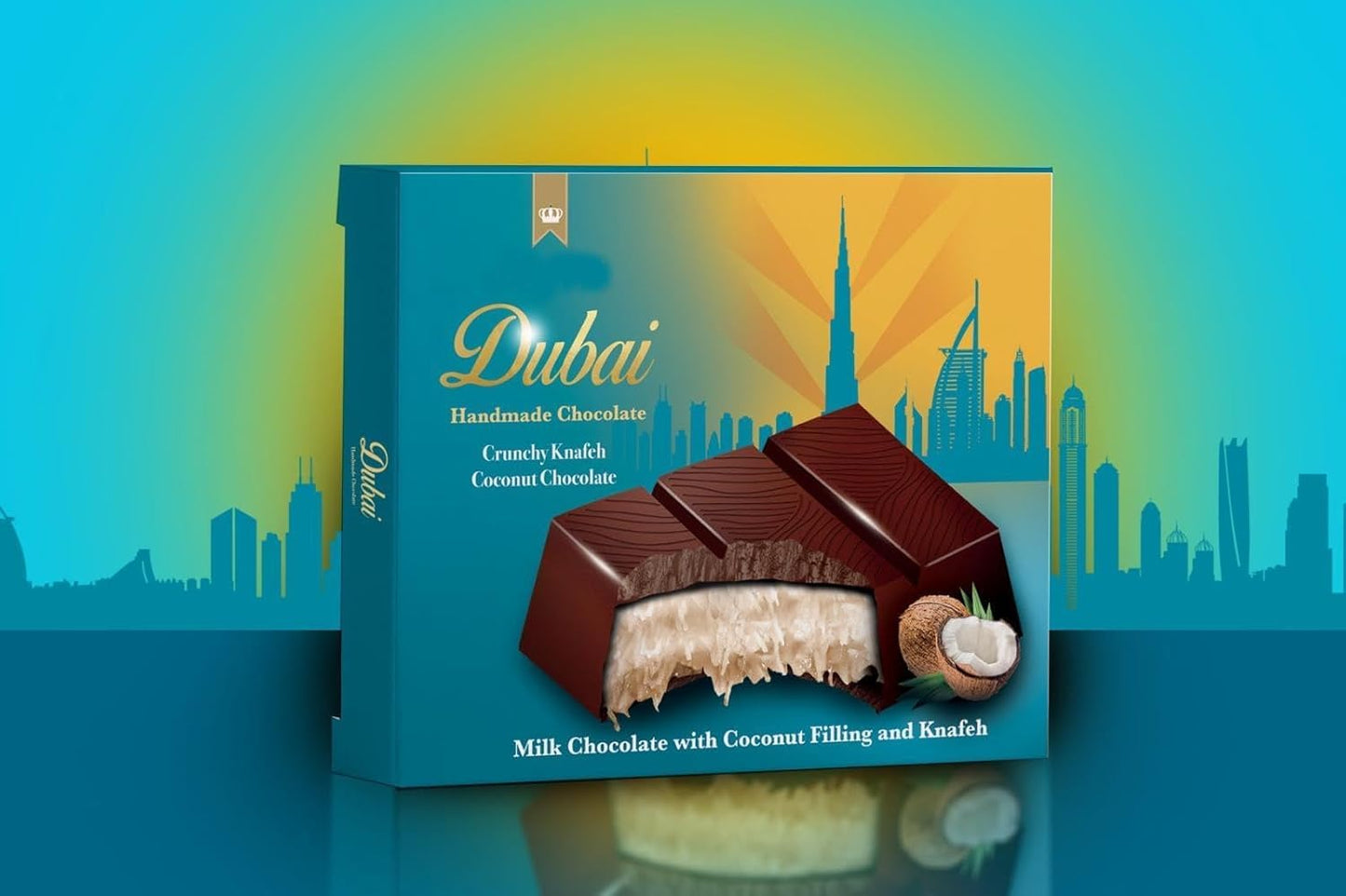 Chocolate Dubai 100 g, com chocolate, pistache e kadaif