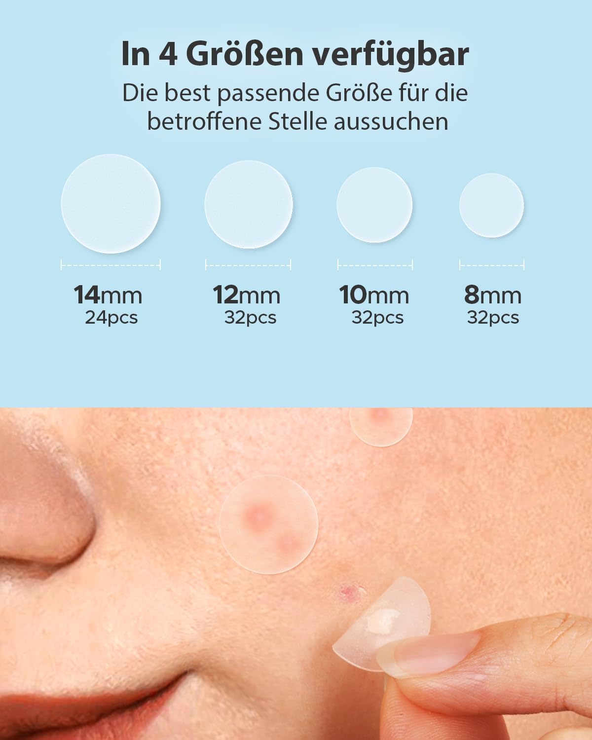 Adesivos Hidrocoloides para Acne 4 Tamanhos Dia e Noite