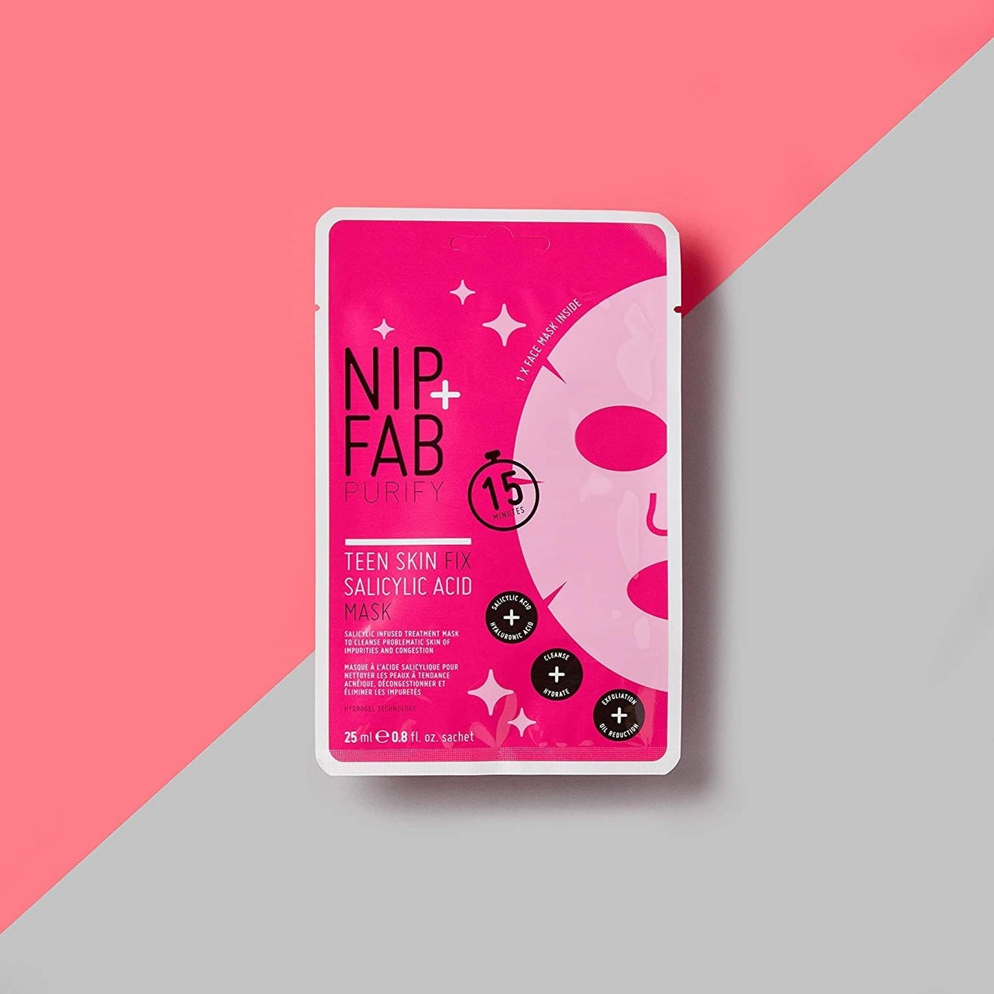 Máscara facial Nip + Fab Salicylic Fix com ácido salicílico, ácido hialurónico, flor de lótus BHA