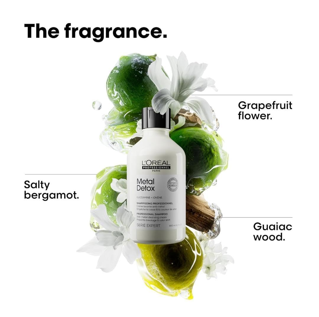 L'Oréal Professionnel, Shampoo Profissional Sem Sulfato, para Cabelos Danificados ou Descoloridos, Cor Brilhante e Duradoura, Cabelos Mais Fortes e Hidratados, Detox de Metais, 500 ml