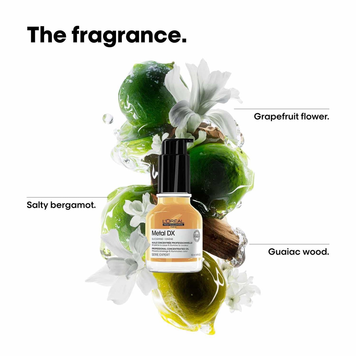 L'Oréal Professionnel Óleo concentrado para todos os tipos de cabelo, anti-fricção, proteção contra o calor e brilho sedoso, série especialista, metal DX Oil, 50 ml
