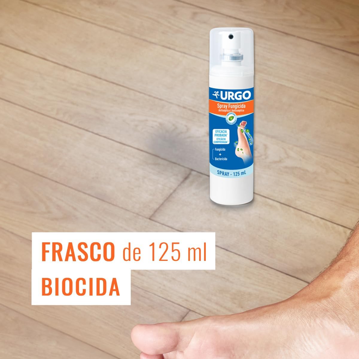 Urgo - Spray Antisséptico Fungicida - Elimina fungos e bactérias causadores de odores - Efeito refrescante com mentol - 125 ml