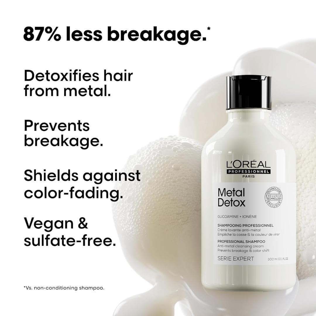 L'Oréal Professionnel, Shampoo Profissional Sem Sulfato, para Cabelos Danificados ou Descoloridos, Cor Brilhante e Duradoura, Cabelos Mais Fortes e Hidratados, Detox de Metais, 500 ml