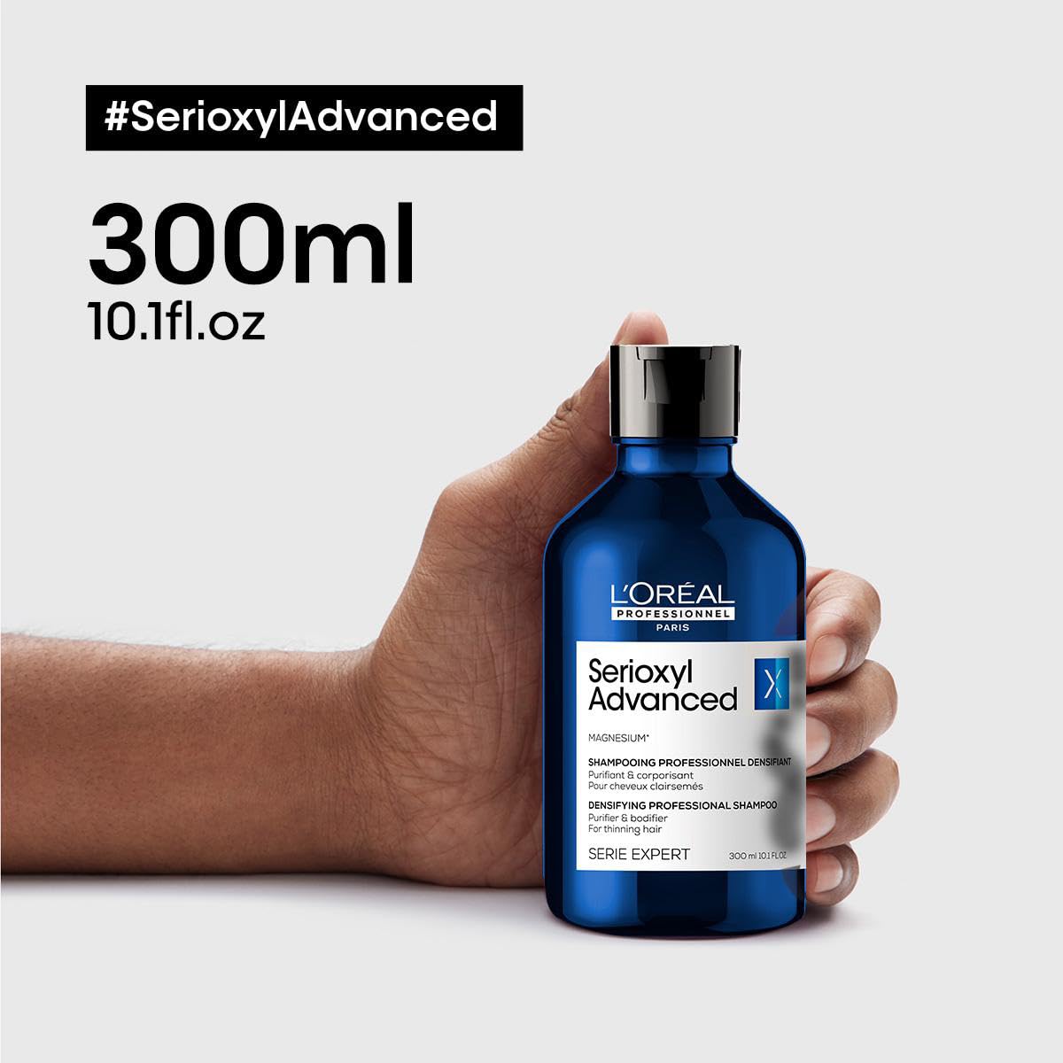Shampoo L’Oréal Professionnel Enriquecido com Ingredientes Dermatologicamente Ativos para Cabelos Finos e Ralos, Serioxyl Advanced, 500 ml