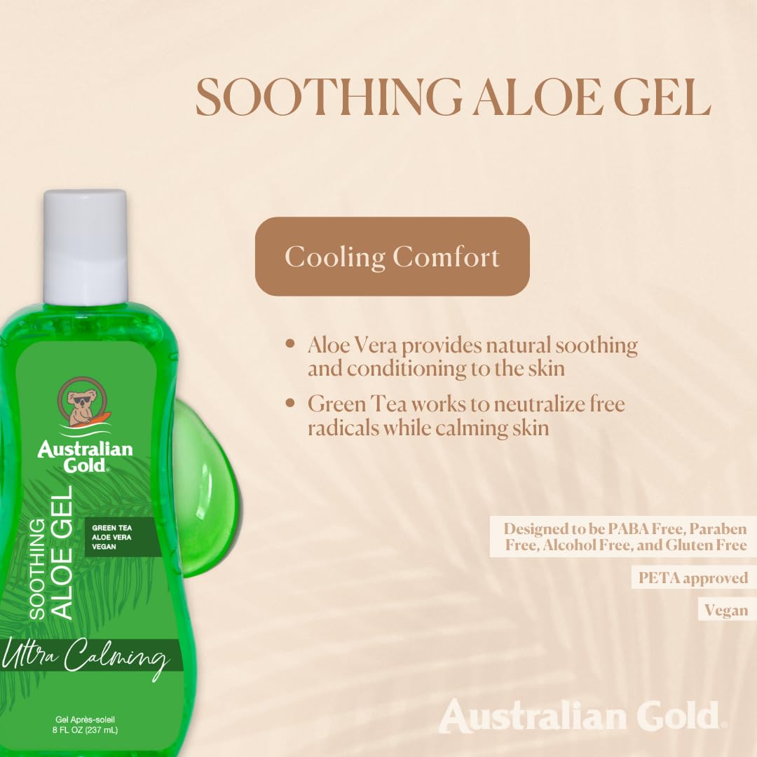 Australian Gold Gel calmante pós-sol de aloe vera, 237 ml